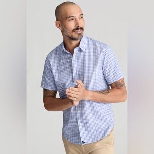 UNTUCKit Short Sleeve Plaid Button Up‎ In Blue & White